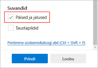 Päiste ja jaluste valimine