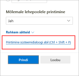 Print using system dialog box