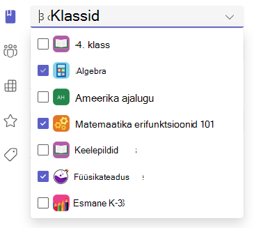 Kuvatõmmis mitmikklassi suvanditest.