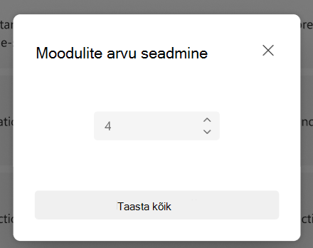 moodulite arvu seadmine