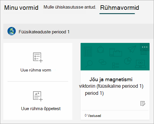 Klasside kuvatõmmis.
