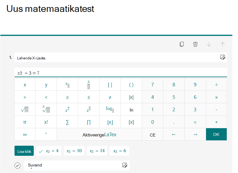 Kalkulaatori kuvatõmmis.