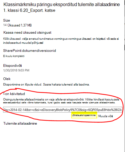 Tulemite allalaadimine
