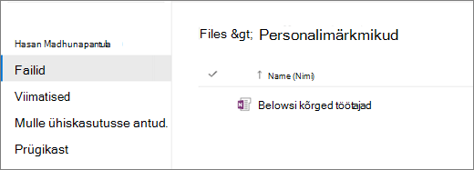 Personalimärkmike kuvatõmmis.