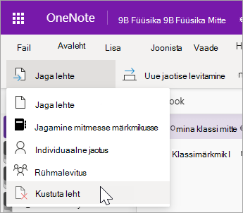 Valige Kustuta leht.