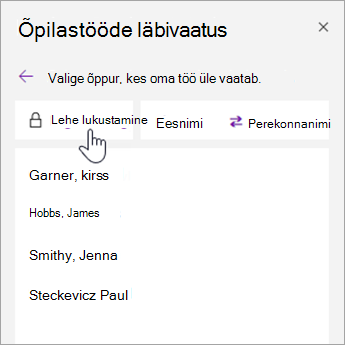Valige Page Locking (Lehe lukustamine).