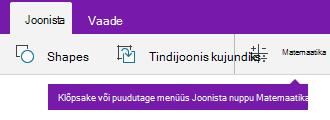 Nupp Matemaatika menüüs Joonista