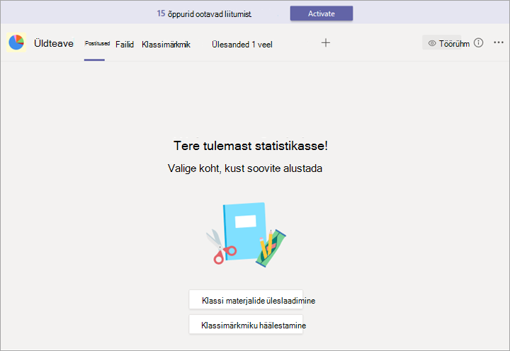 Loosungiga töörühm ja nupp Aktiveeri.