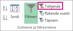Nupp Tühjenda filter