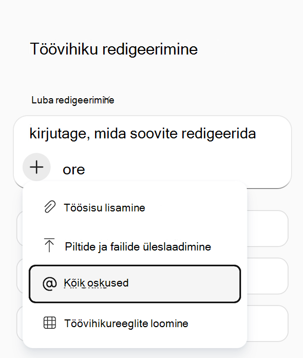 Kuvatõmmis Exceli copilot-menüüst 