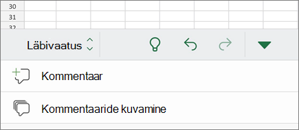 Kommentaaride alammenüü iPhone’is