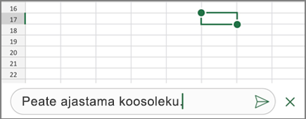 Sisestage kommentaar ja puudutage ikooni Postita