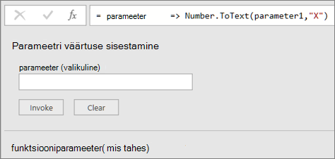 MyHexi kohandatud funktsiooni käivitamine