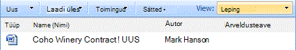 Label information is displayed in columns in the document library