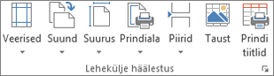Menüü Küljendus jaotis Lehe häälestus