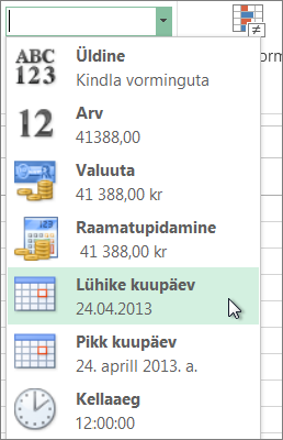 Galerii Arvuvorming käsk Lühike kuupäev