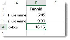 Kahe toimingu aja liitmine