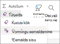 Screenshot of Clear Formats in the Editing group.