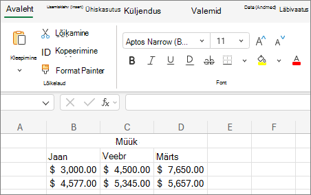 Kuvatõmmis muu fondisuuruse allakriipsutuse loendi valimisest.