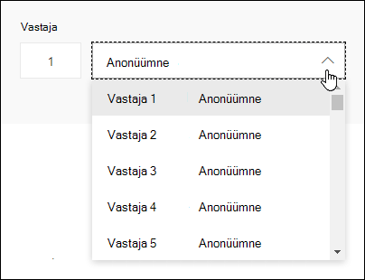 Vastajate ripploendi kuvamine Microsoft Forms