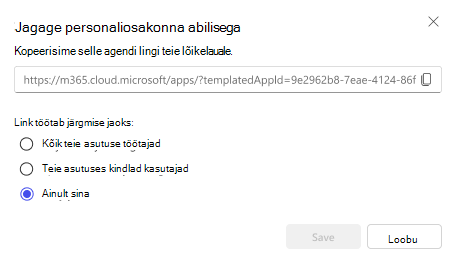 Kuvatõmmis agendi ühiskasutussuvanditest