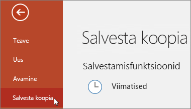 Faili > salvestamine koopiana