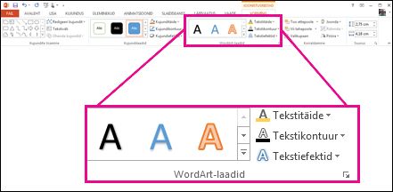 Lindi galerii WordArt-laadid