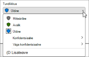 Sensitivity bar menu