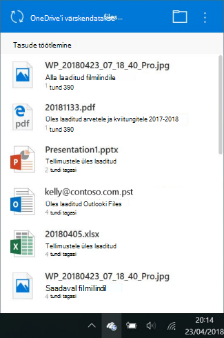OneDrive töötleb muudatusi