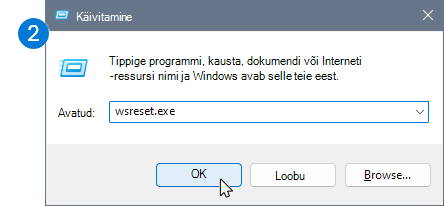 Kuvatõmmis, millel on kujutatud logo ja käsuviip.
