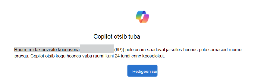 Näide: Copilot otsib jututoa teatist nupuga Redigeeri sündmust.