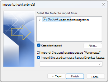 Valige kaust, kust importida