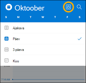 iOS-i Calendar vaatenupu suvandid