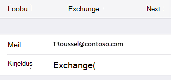 Exchange’i sisselogimine