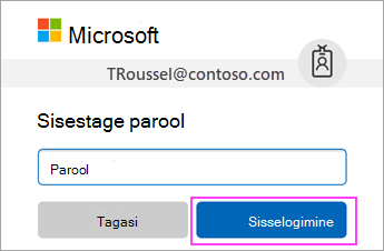 Sisestage oma Office 365 töö- või koolikonto parool.