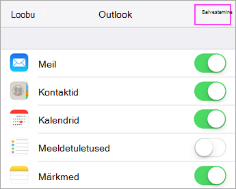 Konto sünkroonimissätted