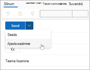 Funktsiooni Schedule Send kasutamine uues Outlooki Windowsi versioonis