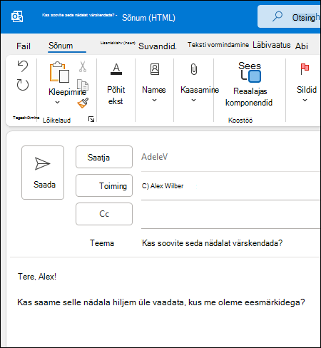 Uus sõnum Outlookis