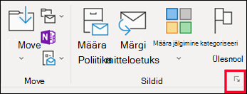Tähtsustaseme seadmiseks klõpsake sõnumisuvandeid.