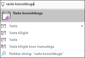 Menüü-üksuste otsimiseks funktsiooni 