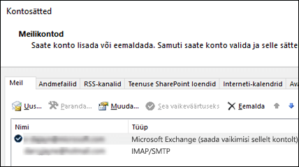 Konto sätted