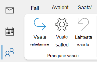 Klassikalise Outlooki lindi vaatesätete kuvatõmmis