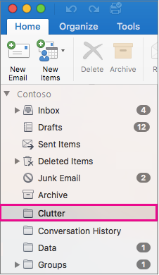 Go to the Clutter folder