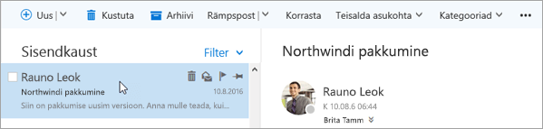 Menüüriba kuvatõmmis.