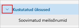 Kuvatõmmis, kus on kuvatud kustutatud üksuste kaust.