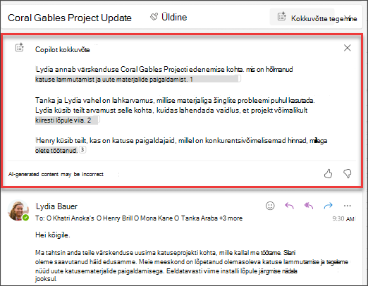 Copiloti loodud tsitaatidega meililõime kokkuvõte.