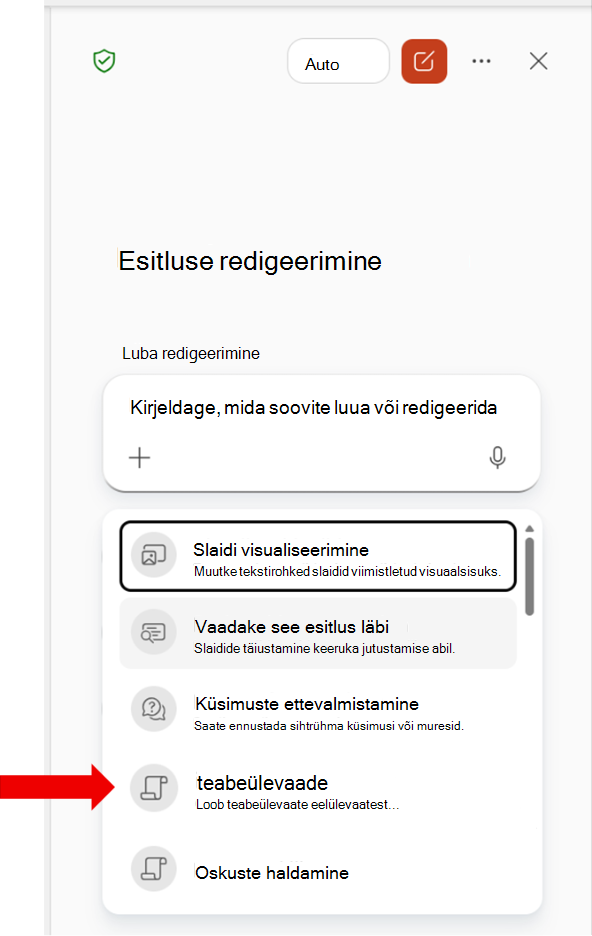 Kuvatõmmis, millel on kujutatud kohandatud organisatsiooni oskus loendis Oskuste valimine.