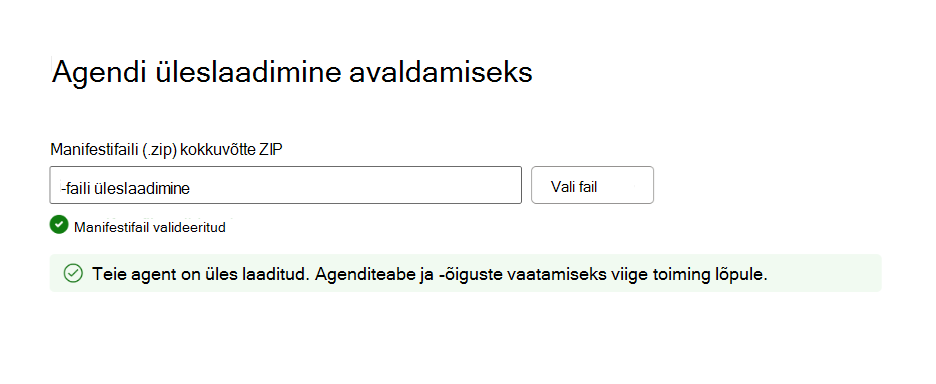 Kuvatõmmis, millel on kujutatud paketi eduka valideerimise üksikasjad.