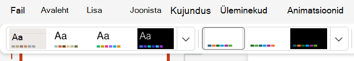 Kuvatõmmis kujunduse vahekaardi valimisest