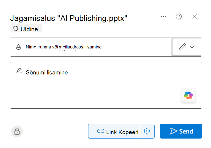 Kuvatõmmis ainult redigeerimise suvandist, mis võimaldab teistel teie faili redigeerida